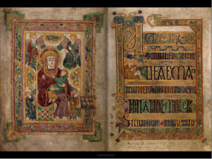 The Book of Kells, one of the most revered examples of an illuminated manuscript, written around 800AD