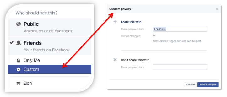 Custom Privacy Settings for Posts
