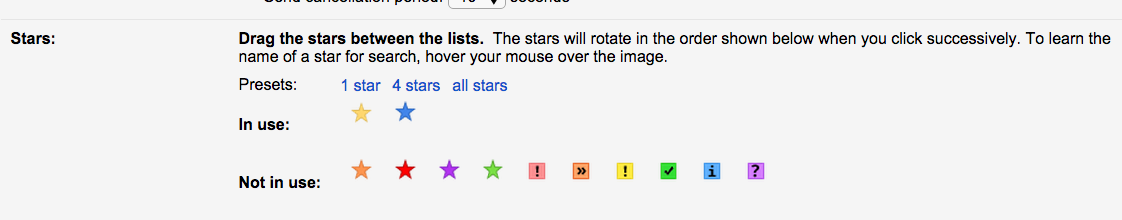 GMail Stars Feature