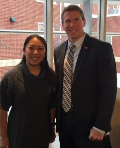 Jenny and John Barnhill met recently at Elon to chat about community engagement.