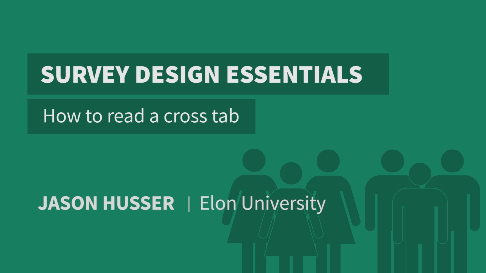 How to read a cross tab | Survey Design Essentials