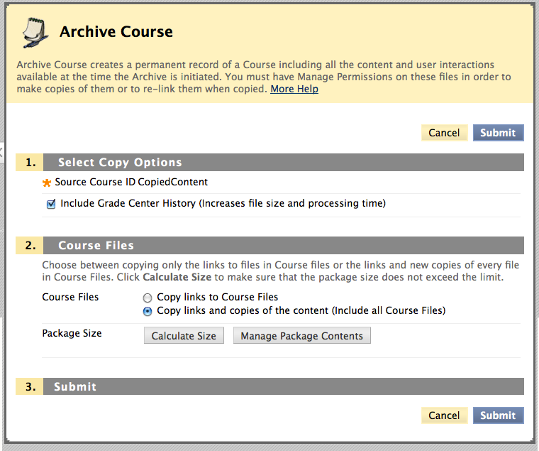 Example of Archive Course