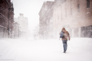 Photo - Walking into a blizzard
