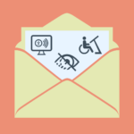 Email icon with accessibility symbols