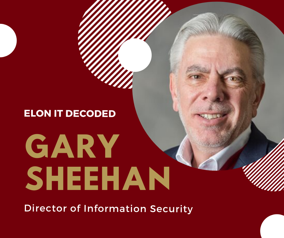 A graphic featuring Director of Information Security Gary Sheehan