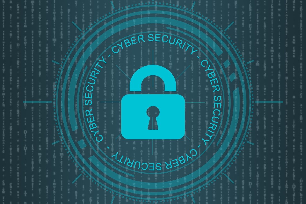 Cyber security graphic featuring a lock