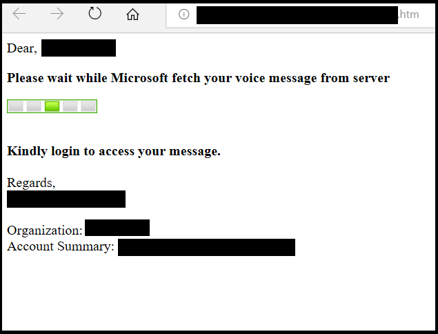 Fraudulent html file used in a phishing scam targeting Office 365 users