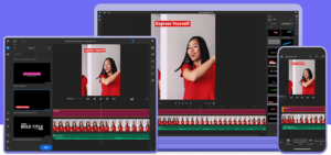 Screenshots of Adobe Premiere Rush on multiple devices