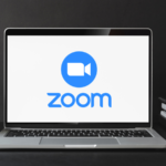 Laptop with Zoom logo on the screen