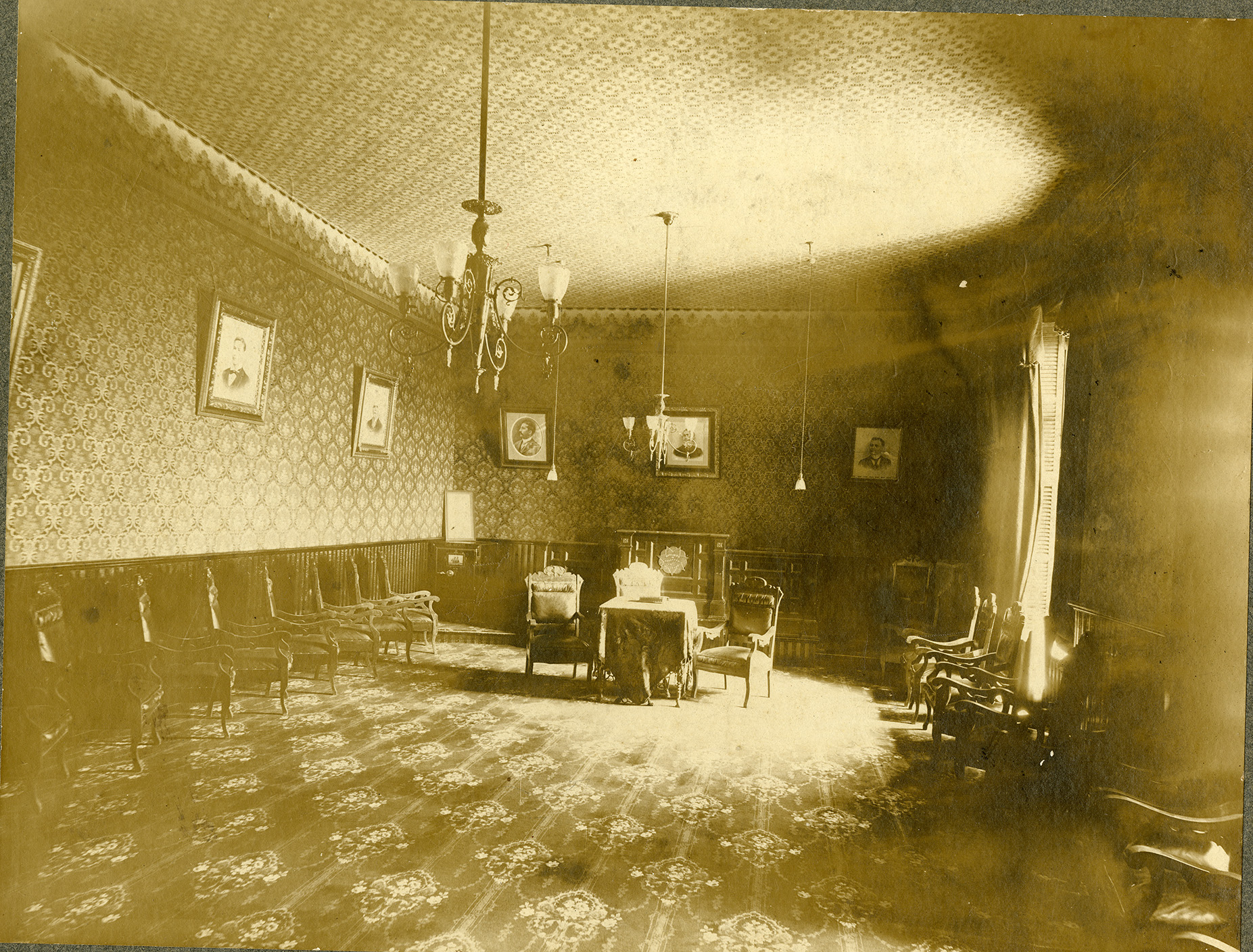 Clio Society Hall in the Old Main Administration Building, pre-1923