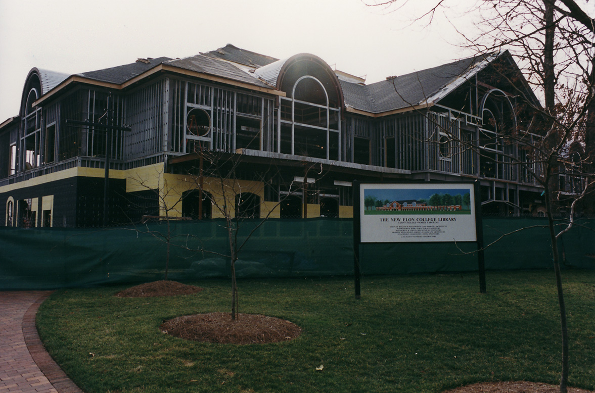 Belk Library under construction, 1999