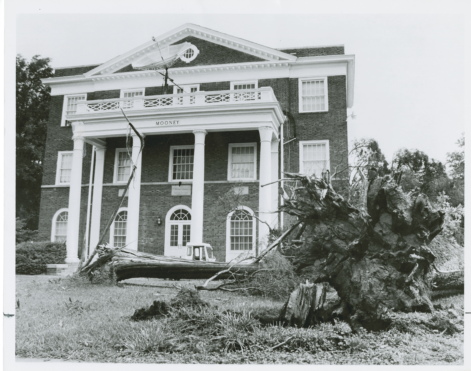 Mooney building and storm damage, June 1989