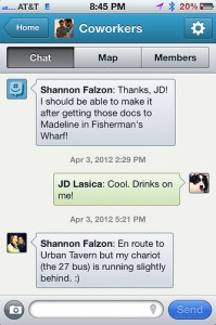 What a typical GroupMe conversation would look like.