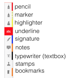 Tools in iAnnotate sidebar.