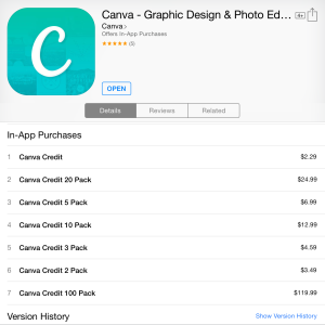 In-app purchases can make Canva designs hard to afford on a college student's budget.