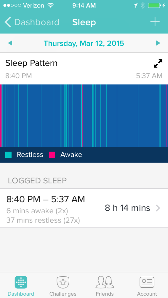 Fitbit app sleep data