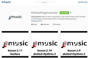 Screen shot of the Hashtag Music homepage 