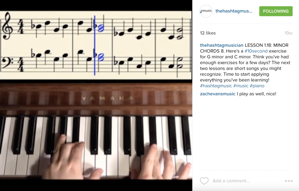 Screenshot of a typical Hashtag Music video lesson. To view full lesson, click here. 